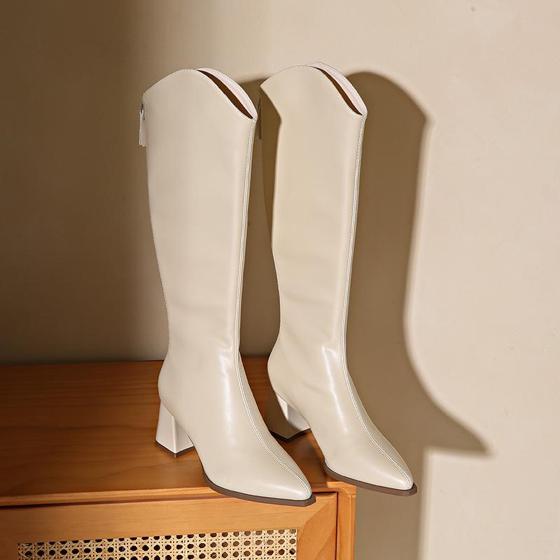 

Ботфорты с острым носком - Осень/Зима 2024, Европейский и американский стиль, На флисовой подкладке, Высокий каблук, Застежка-молния сзади, Размер 43, Большой размер Рыцари 34