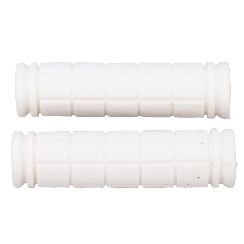 1 Pair Bike Handle Grip Rubber Bicycle Handlebar Grips Cover Cycling Replacement Parts White
