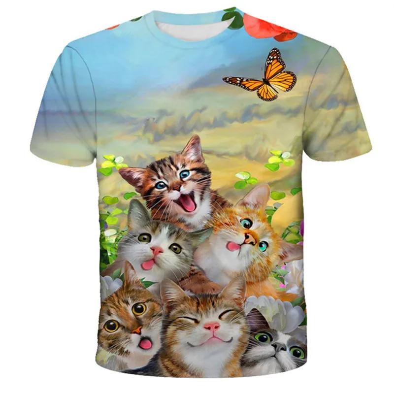 2025 Kawaii Cat 3D Print T Shirt Kids Summer Fashion Casual T-shirt Boy Girl Unisex Children's Clothing Tshirt Girls Clothes Tops