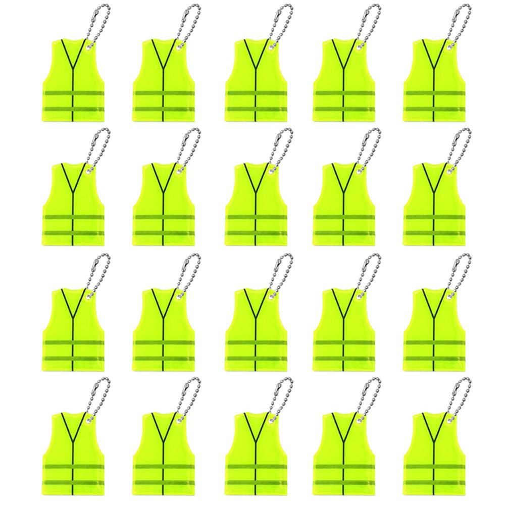 Xiaomi 20PCS/10PCS Night Double-sided Reflective Pendant, Fashion Vest Style Reflective Safety Key Chain Set for Night