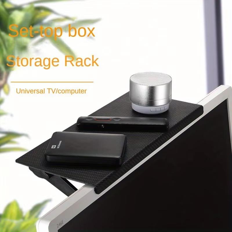 1-3Pcs Tv Computer Screen Top Shelf Organizer Bracket Adjustable Home Top Storage Rack Media Box Router Shelf Rack Storage Table