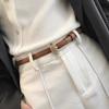 Slim Waist Belt Women Retro Versatile Casual Dress Skirt Simple Decoration Leather Strap Alloy Buckle Irregular Shape