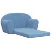 Vidaxl 2-Os. Sofa For Children, Fold-out, Blue, Soft Plush
