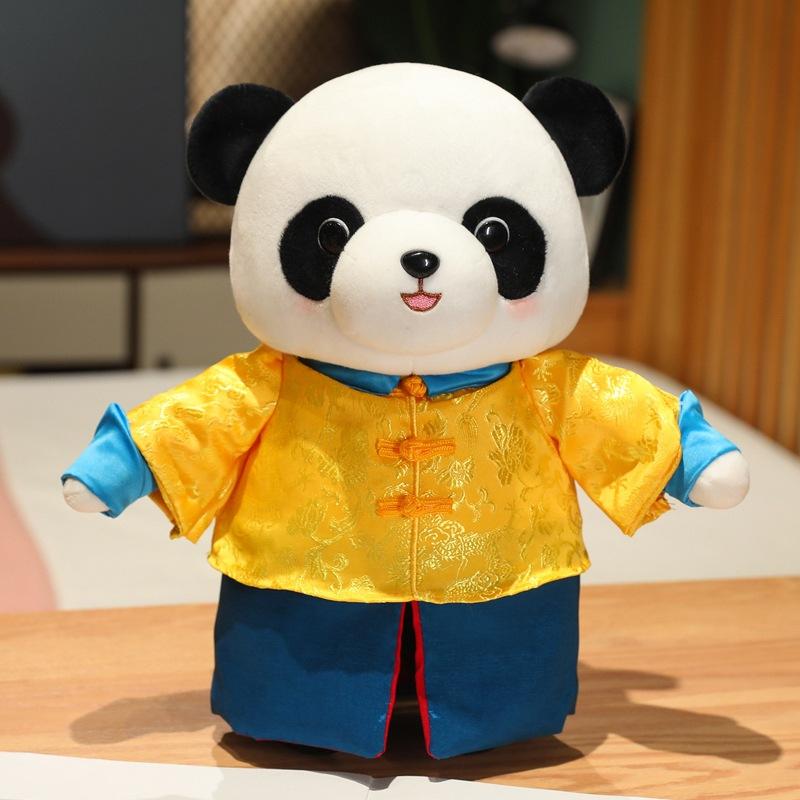 

Cute cute dressed panda doll plush toy black and white red panda doll girl company soothing doll 11Cm pendant (0.05kg)