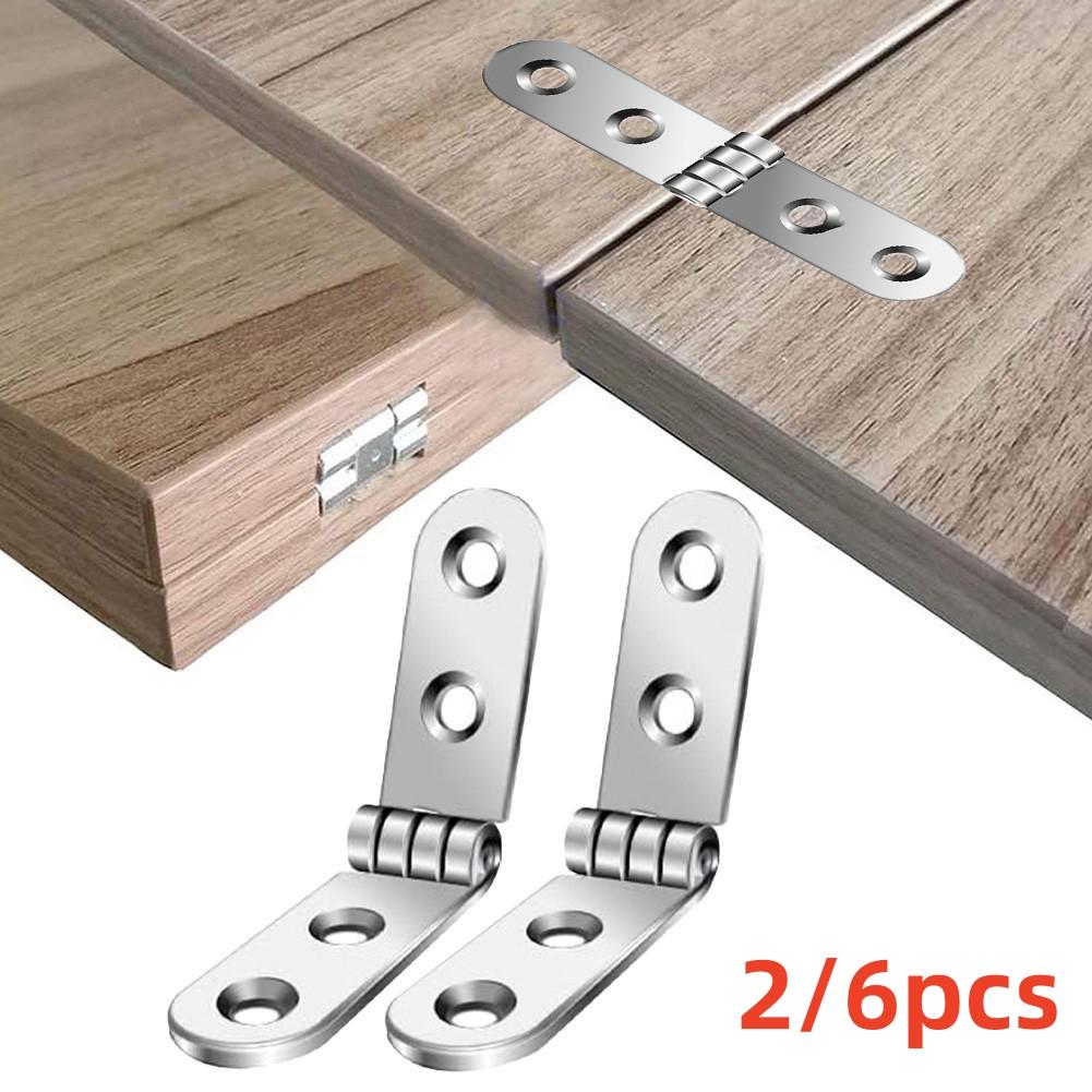 2/6pcs Durable Metal Foldable Hinges High Load Capacity for Woodworking and Furniture