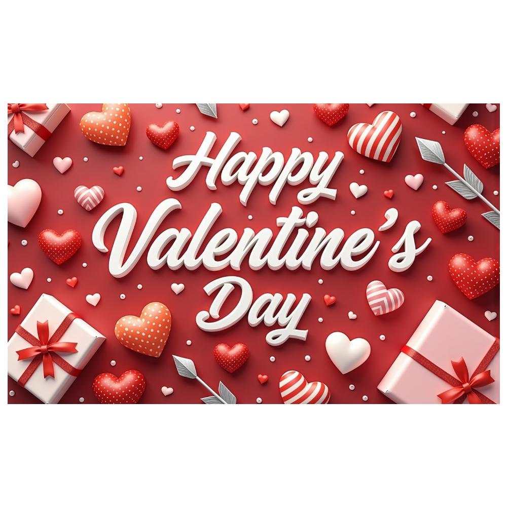 Romantic Backdrop Love-themed Valentine's Day Banner Valentine's Event Banner Polka Dot Design Love Celebration Background