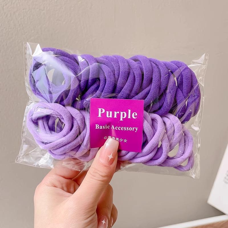 50PCS Colorful Ealstic Hair Rope Ponytail Hold Scrunchie Rubber Band  For Women Basic Nylon Hair Bands Elastic Seamless Girls