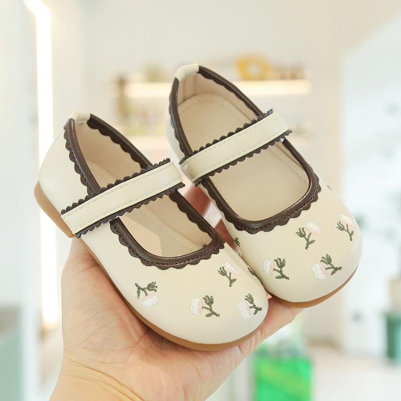 Girls' leather shoes 2025 spring and autumn new children's shoes little girl princess shoes soft sole non-slip Doudou shoes single shoes tide