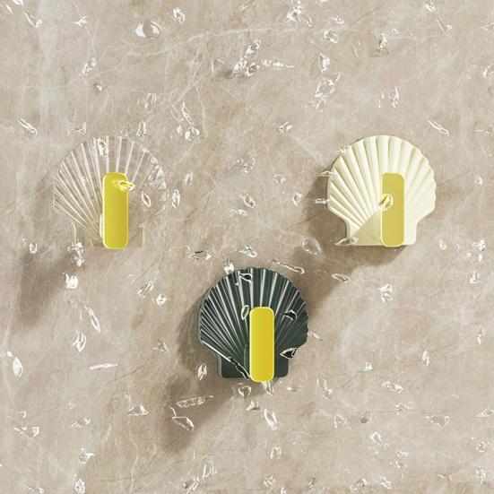 4 Teile/satz Shell Form Wand Haken Moderne Wasserdichte Schlag Kostenloser Heavy Duty Handtuch Kleidung Tür Zurück Kleiderbügel Badezimmer Küche Liefert