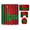 Christmas Shower Curtain Floor Mat Combination Four-Piece Set Bathroom Toilet Carpet Shower Room Mat Foot Mat