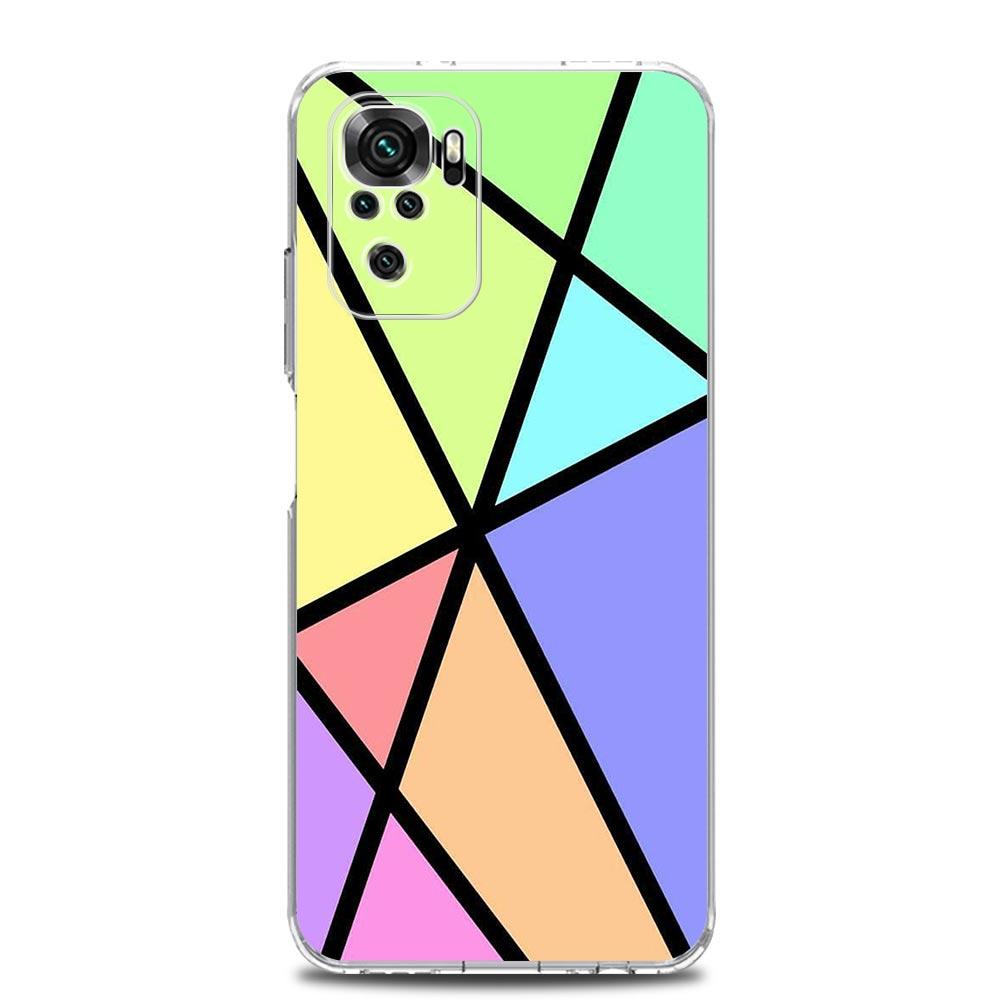 Phone Case For Xiaomi Redmi Note 15 14 13 12 4G 10 11 Pro Plus 5G 14C 13C 12C 10C Soft TPU Cover Color Geometry Marble