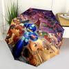 1pc Mega Man Automatic Folding Umbrella: 8-Bone Iron Frame, Portable Design for Outdoor Use, Perfect Gift for Fans, Travelers, and Daily Use!Y023