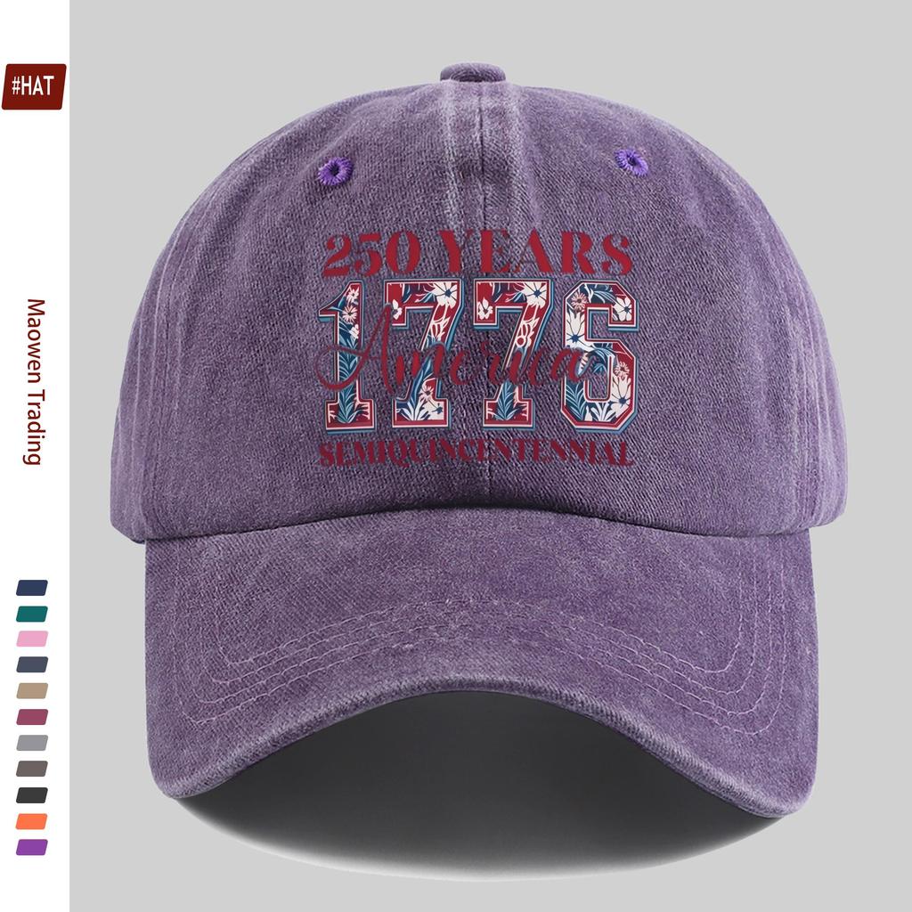 Pc Th Anniversary Commemorative Printed Baseball Cap Meter Floral Pattern Print Sun Hat Comfortable and Lightweight