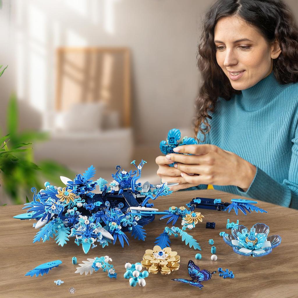 High-Quality 917Pcs High-Quality Blue High-Quality Flowers High-Quality Building High-Quality Blocks High-Quality Sets High-Quality For High-Quality