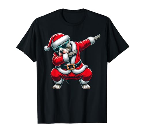 Dabbing Pit Bull Dog Merry Christmas Party Boys Girls Kids T-Shirt