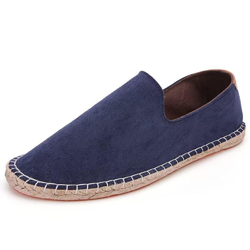 Verschleißfeste Canvas-Herrenschuhe atmungsaktiv faule Ein-Pedal-Gehschuhe Alt-Peking Leinen handgefertigte Stoffschuhe Freizeit-Board-Schuhe