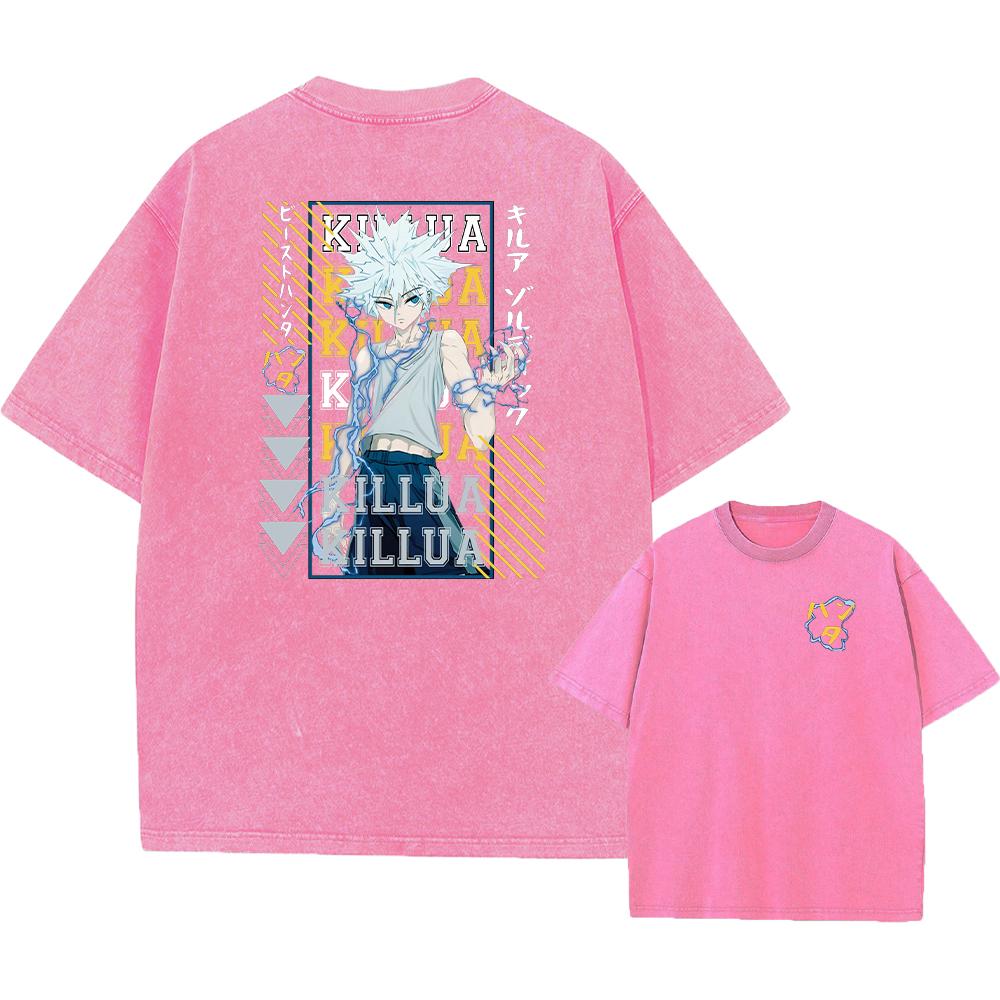 Anime Vyprané Tričko Hunter x Hunter Potisk Retro Harajuku Styl Top pro Muže Ženy Ležérní Streetwear Unisex