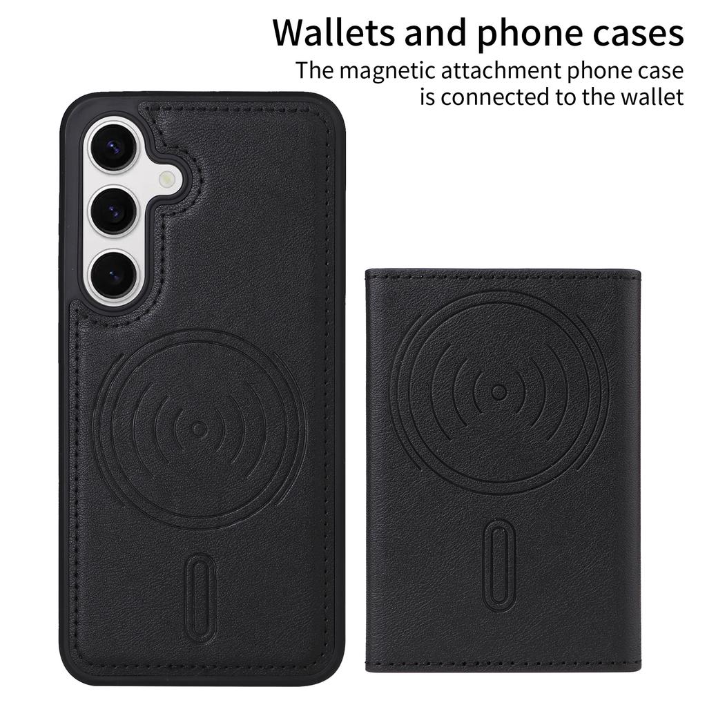 For Samsung Galaxy S24 Magnetic Case BETOPNICE Leather Phone Cover Kickstand with Detachable Card Bag