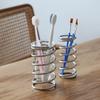 Metal Storage Rack Toothbrush Holder Desktop Storage Rack Bathroom Drain Storage Rack Makeup Brush High-end Hollow Pen Holder