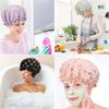 Bathroom Hat Salon Grade Waterproof Shower Cap Double Layer Leopard Print Elastic Reusable Hair Cover Bathing Swimming Travel