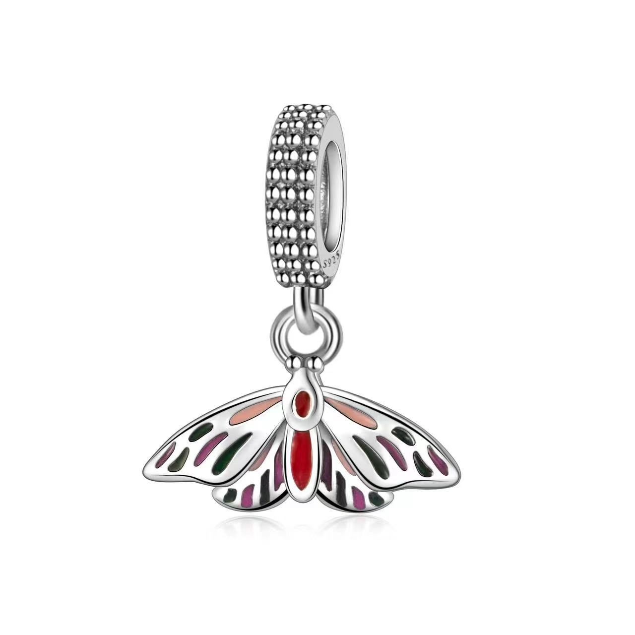 

925 Silver Sunflower Butterfly Plum Blossom Charm Bracelets Pendant Accessories DIY Women s Jewelry Gift