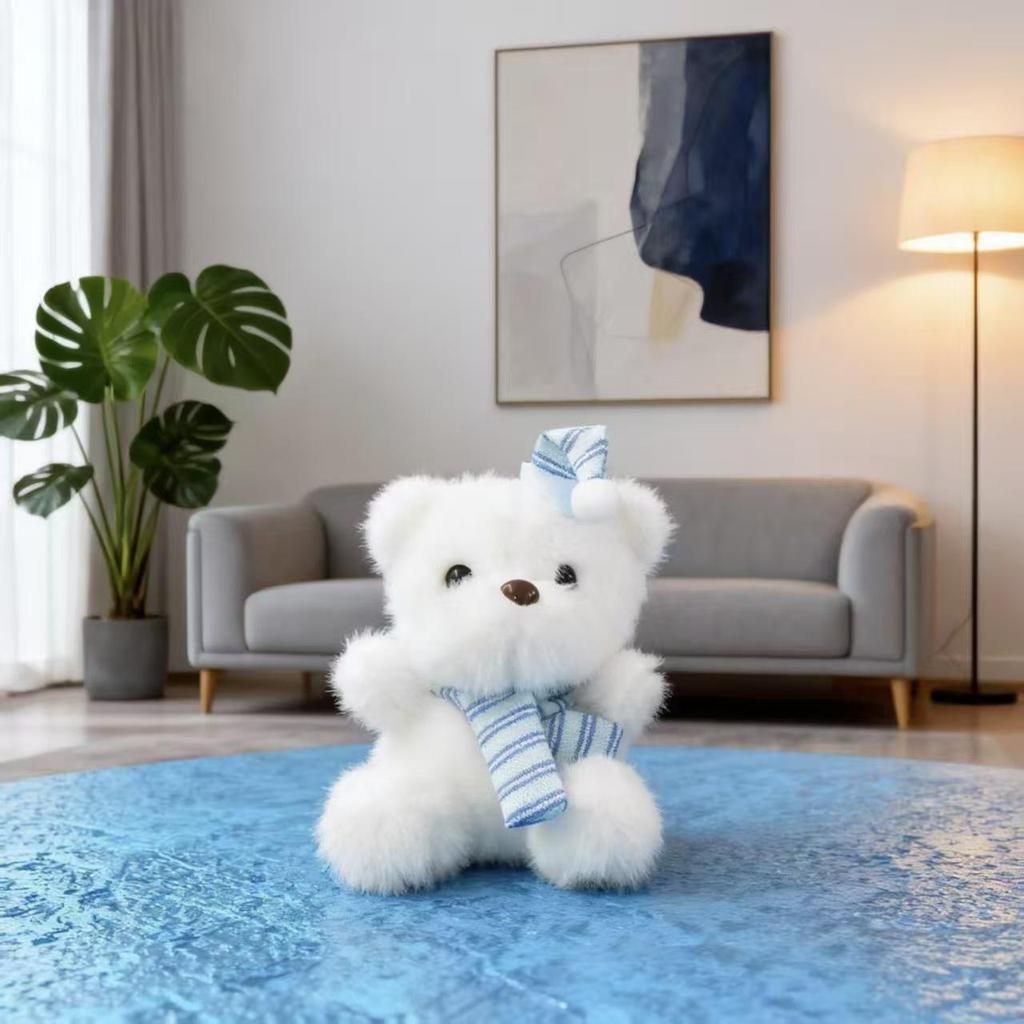 Adorable Bear Plush Hat & Keychain Doll