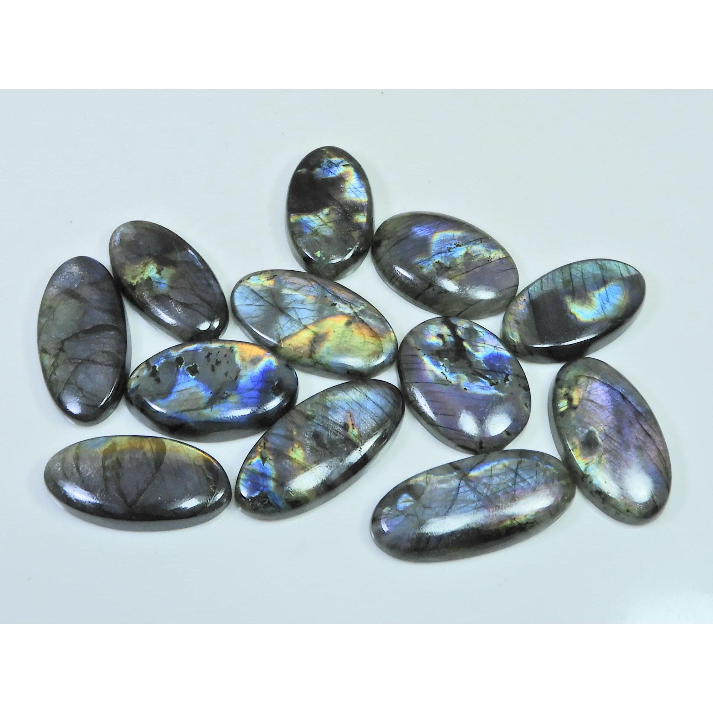 

252Cts. Natural Purple Labradorite Spectrolite Oval Loose Gemstone 12Pcs Lot LL-1182