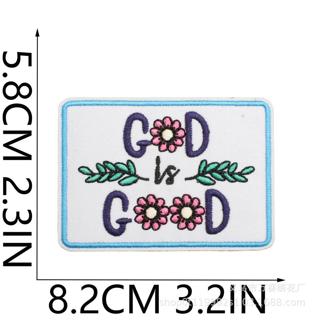 Believe In Light Positive Energy Embroidery Cloth Sticker Bag Decoration Jesu Patch Sticker Faith English Alphabet Embroidery Seal Ironing