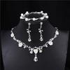 Fashion Pearl Necklace Set For Women - Bracelet And Earrings Set Wedding Jewelry Set For Brides.