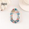 Floral Print Hair Claw for Women, Transparent Acrylic Clip with Anti-Slip Dense Teeth, Lace Wavy Outline Stable Grip Back Head Half-Tied Updo
