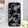 Palm Leaf Tree Black Leaves Phone Case for IPhone 16 15 14 11 Pro Max 13 12 Mini 7 8 14 15 16Plus SE X XS Matte Shockproof Cover