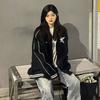 Koreansk vintage stjerne-grafisk trykk-gensere kvinner Harajuku Streetwear Zip Up-hettegensere Y2k Grunge Uformelle topper Dame