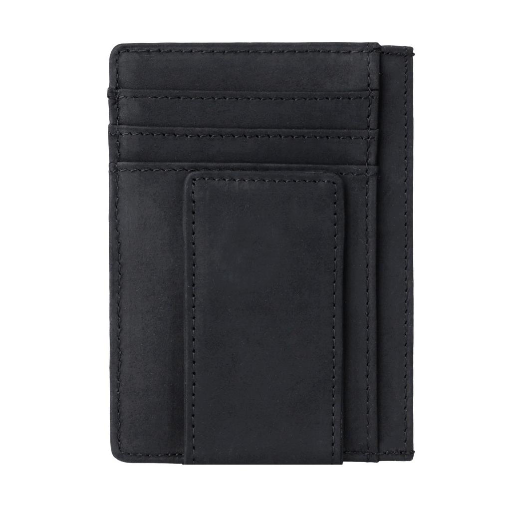 Crazy Horse Leather Zero Wallet Men's Retro Genuine Leather Bull Pickup Bag Cash Banknote USD Clip