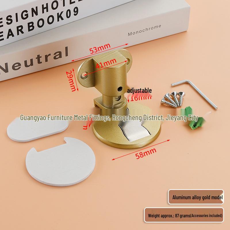 Adjustable Height Magnetic Zinc Alloy Door Stop - Punch-Free, Anti-Collision, Invisible Design