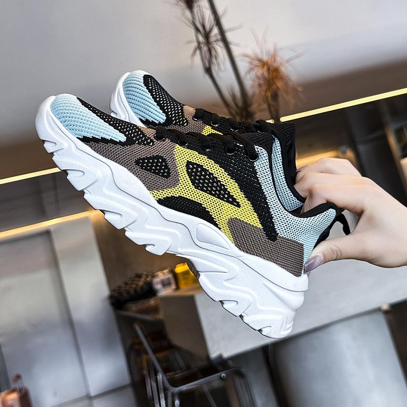 TUINANLE Damesko Mesh Pustende Unisex-plattformsneakers Blandede farger Uformelle menn tennissko