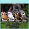 Owl Resin Animal Figurines Set For Garden Decor And Naturethemed Gift Ideas