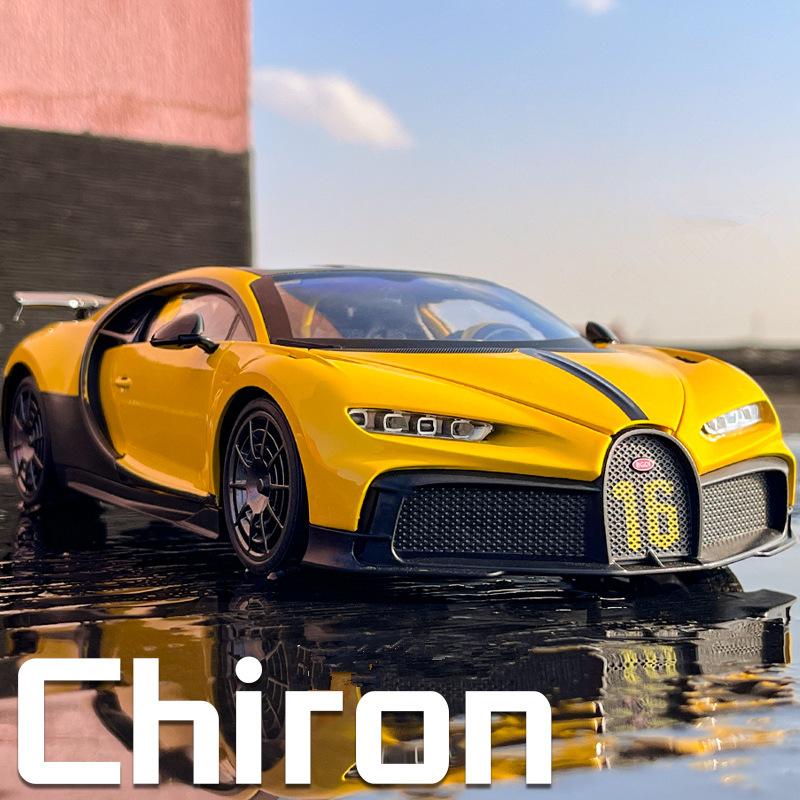 1/18 BUGATTI Chiron PUR SPORT Alloy Sports Model Diecasts Metal Racing Super Car Model Sound and Light Simulation Kids Toys Gift