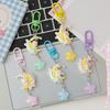 Cute Pajama Bear Keychain Kawaii Resin Teddy Key Chain With Star Charm For Girls Bag Purse Decoration