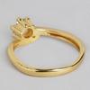 Women's Gold Plated Unusual Ring Estele with Red American Diamond (unregulated)