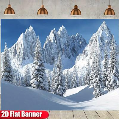 2D Verschneite Bergkulisse, Majestätische Dolomiten Gipfel Fotografie Hintergrund für Alle Anlässe