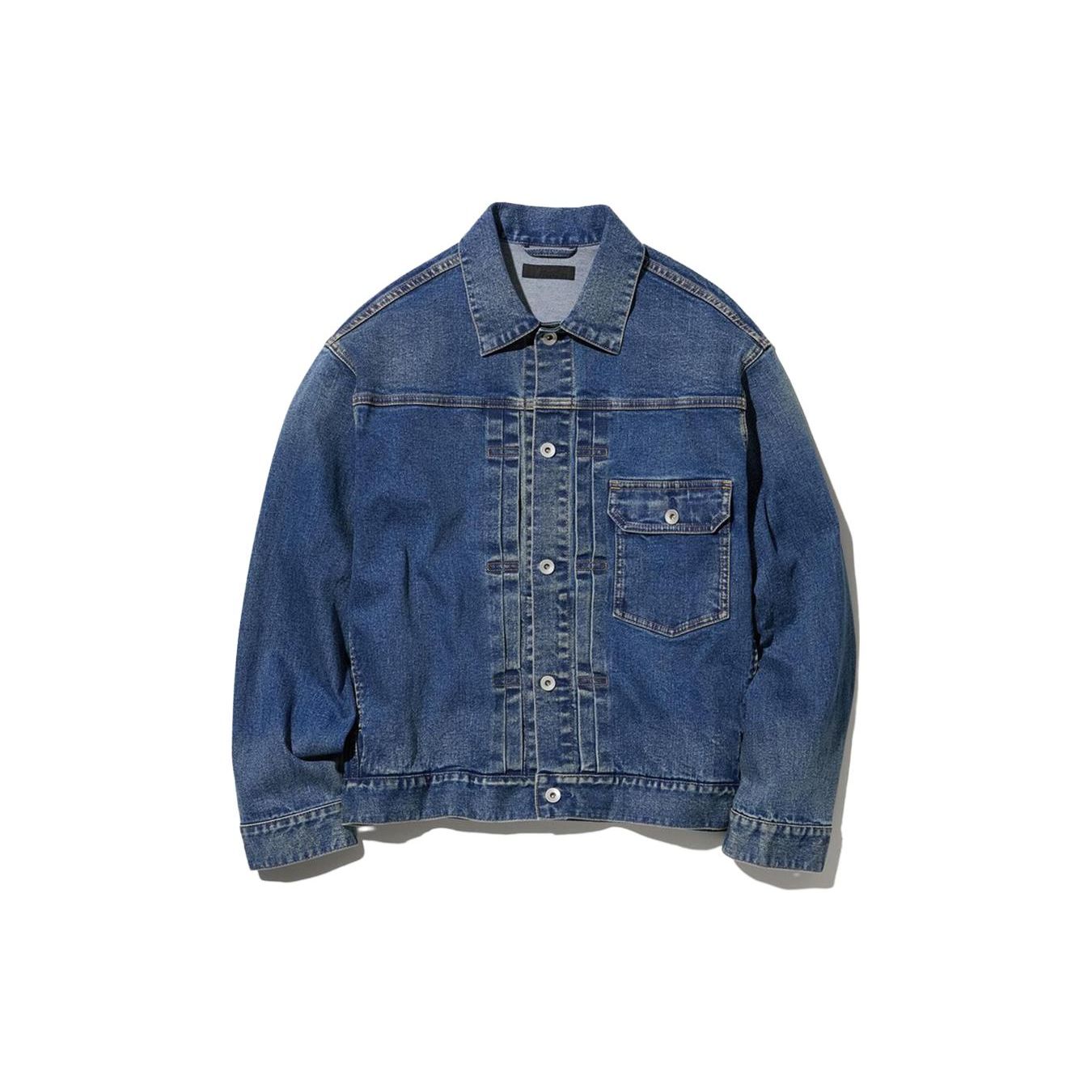 UNIQLO Washed Single-Breasted Loose Denim Jacket