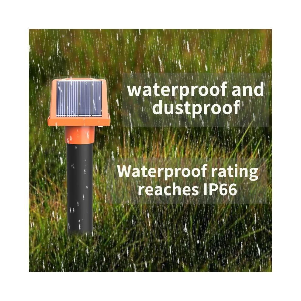 (2pcs) Solar Ultrasonic Animal Repeller Built-in LED Light buzzer Pulse Drive Away Moles Snakes Repellent For Garden Farm Orchard
