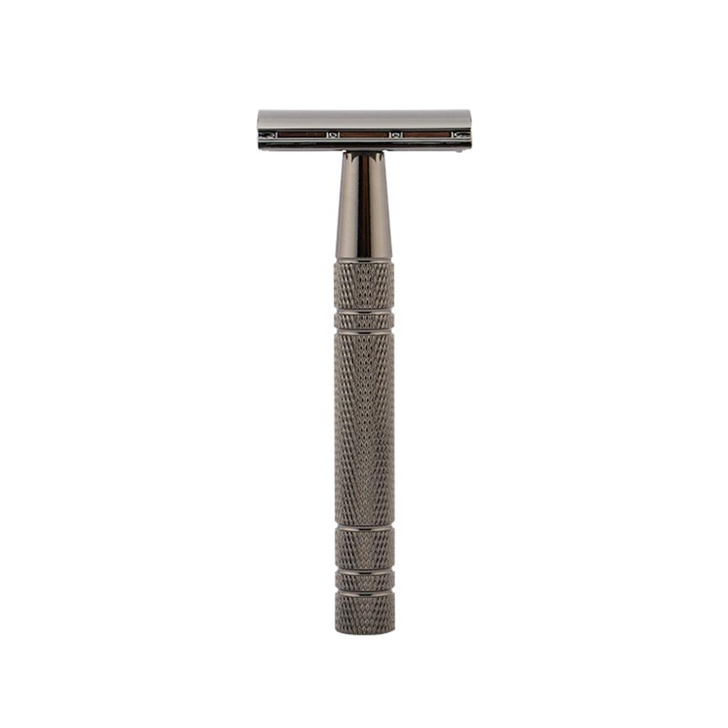 Double Edge Safety Trimmer Manual Stainless Steel Beard Groomer for Men Matt Black