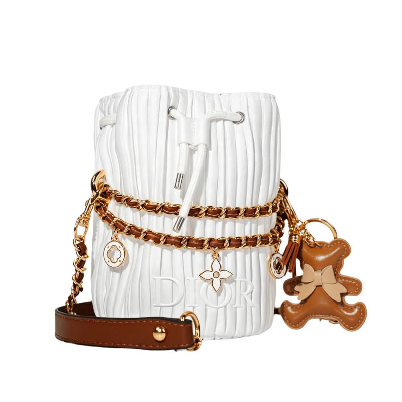 Dior Tasche [Maßgeschneiderte Kosmetiktasche] Leinwand Glücksbär Nische Trendig High-End Niedlich Schlicht Mode Vielseitig Klassisch Exquisit Polyesterfaser