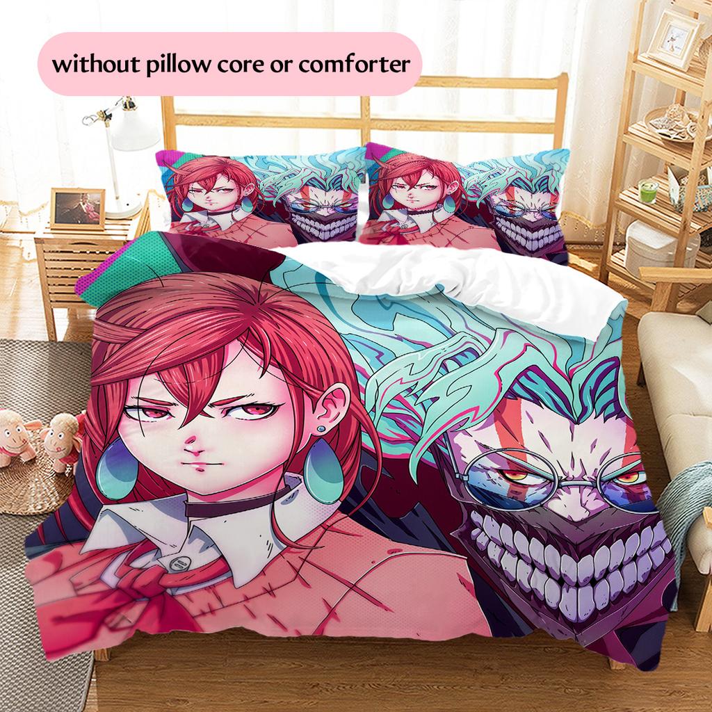 Momo  Pattern Bedding Quilt Set  Home Decoration  Gift (1 * duvet cover + 2 * pillowcase  without core)