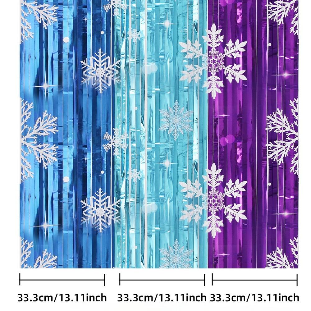 Snowflake Pattern Rain Curtain 1x2m for Party Background Wall Hanging Decoration Suitable for Birthdays and Holiday Events