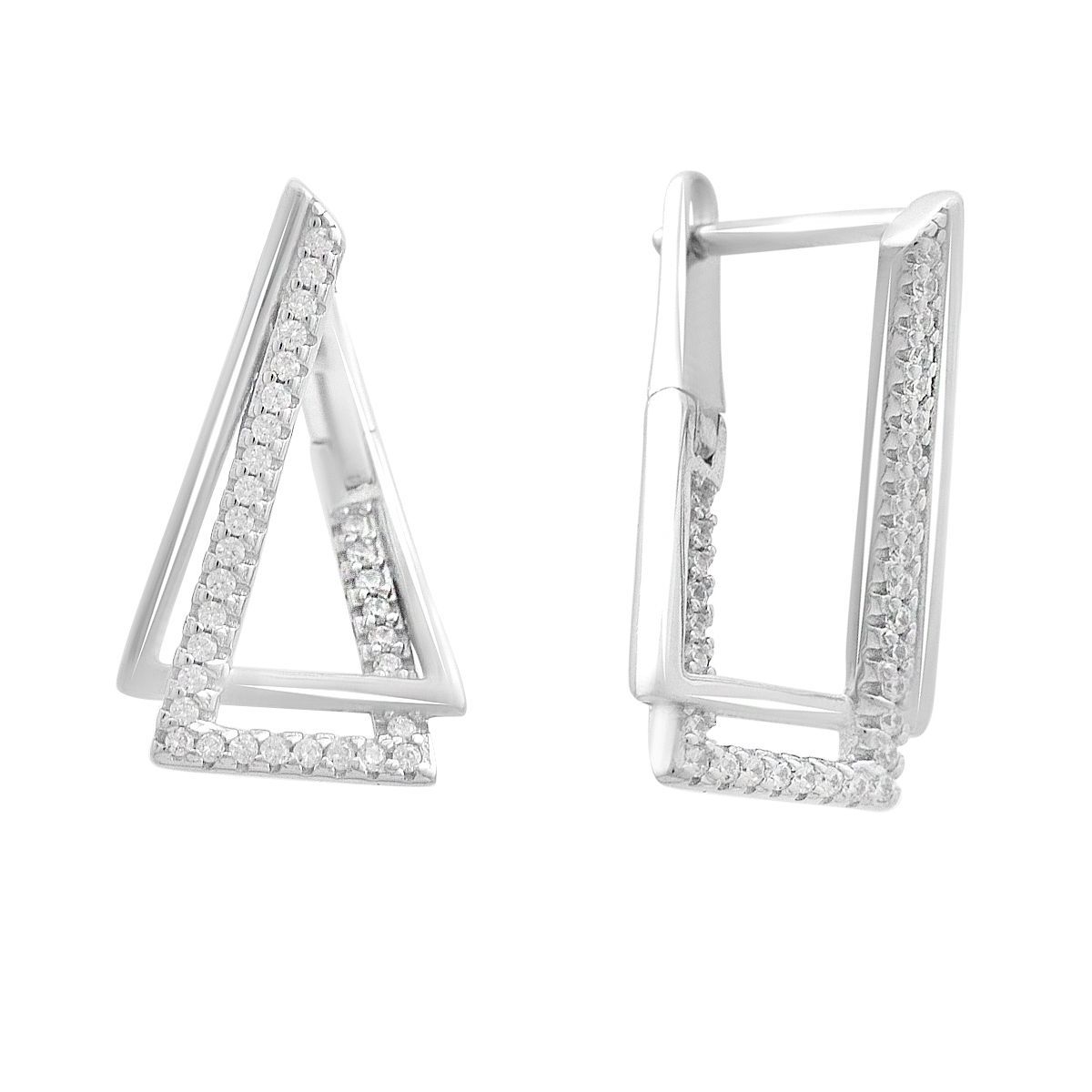 

Silver earrings with cubic zirkonia (2172017) білий