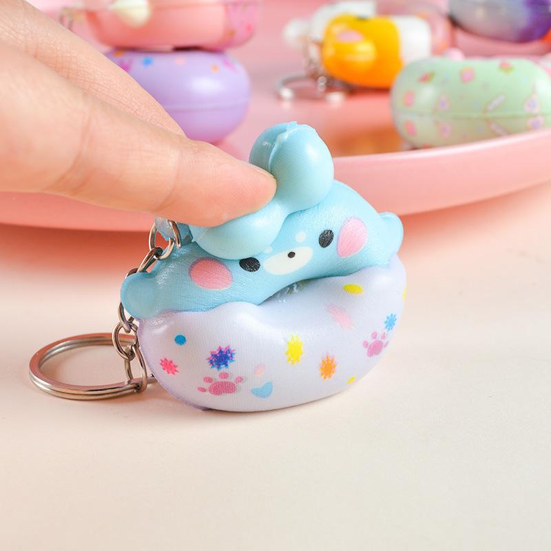 Donut Keychain, Soft And Cute Animal Donut Pendant, Cartoon Slow-Rebound Stress-Relief Toy, Donut Squishy Toy, Party Favors