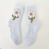 Japanese Women Girl Cute Coral Fleece Slipper Socks 3D Plush Flower Thicken Warm Thermal Fuzzy Floor Sleeping Socks