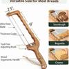 Wooden Bread Bow Knife, Serrated Sourdough Bread Slicer, Ergonomic Handheld Wooden Cutting Tool for Homemade Bread Baking & Kitchen Use